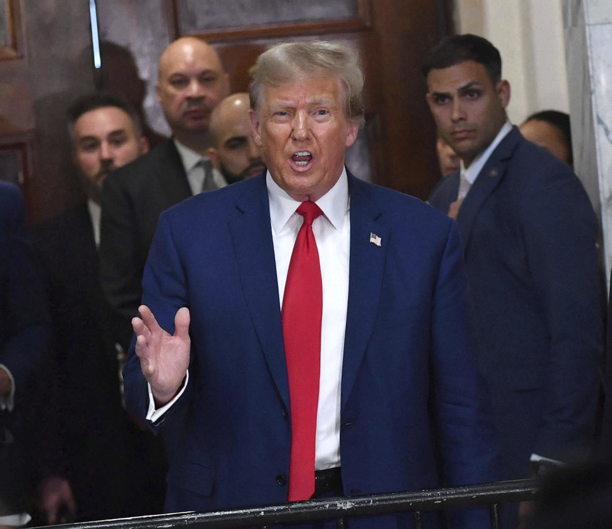 MAY 30, 2024: Former President Donald Trump pleads guilty to all 34 counts of first-degree falsifying business records in connection with the Stormy Daniels hush money trial.  - File photo by: zz/Andrea Renault/STAR MAX/IPx 2024 1/11/24 Former President Donald Trump is seen on January 11, 2024 outside the New York State Supreme Court during closing arguments during the trial of his civil business fraud case in New York City.  (NYC)